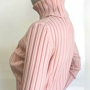 Vintage Wayne Rogers Ribbed Knit Silk Blend Turtleneck Sweater